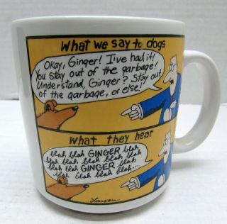 Vintage Gary Larson The Far Side What We Say To Dogs 1983 Coffee Mug