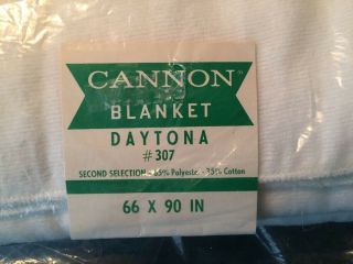 CANNON DAYTONA Twin/Full white VINTAGE Blanket USA Mid Century 66 