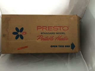 Vintage Standard Presto Radiant Fan Forced Portable Heater Made In Usa Model H13