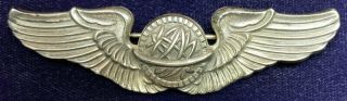 Ww2 Us Army Air Force Navigator Wing Pin Back Sterling 3 Inch Ns Meyer