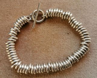 Vintage Heavy Solid Sterling Silver T - Bar Chain Link Bracelet 30g