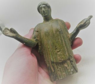 Museum Quality Ancient Roman Bronze Senatorial Statue Robed Male Figure Rare