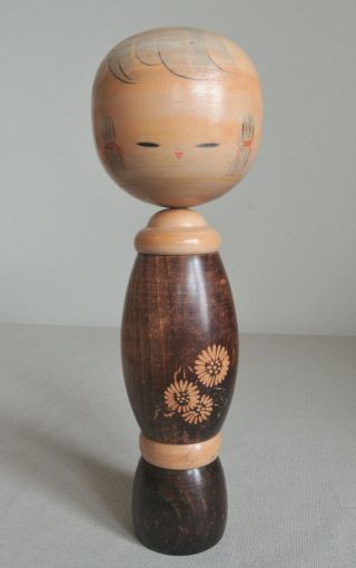 30cm (11.  7 ") Japanese Old Sosaku Kokeshi Doll " Kiku (chrysanthemum) " : Ryoka (aoki)