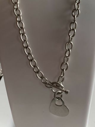 Exquisite Vintage Solid Sterling Silver T - Bar Chain Link Necklace/choker 37.  7g