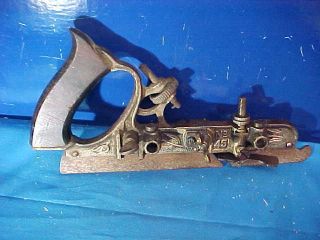 Early 20thc Stanley No 45 Wood Combination Plow Plane Frame Body Only