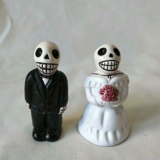 Dia De Los Muertos Day Of The Dead Wedding Couple Figurines Cake Topper 3 " Tall