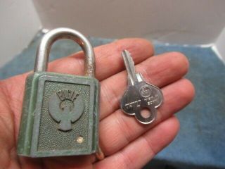 Unusual Old Eagle Padlock Lock With A Key.  N/r