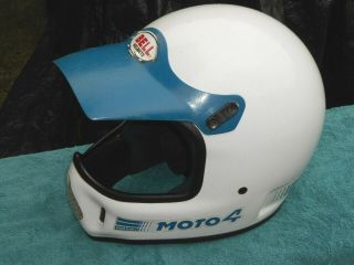 Vintage Bell Moto 4 Force Flow Motocross Helmet Size Large 7 1/2 60cm Ahrma