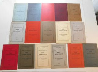 1914 - 1929 City Of Springfield Ma Fire Department Annual Reports,  Set Of 16