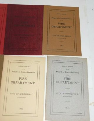 1914 - 1929 City of Springfield MA Fire Department Annual Reports,  Set of 16 3
