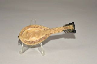 Antique Celluloid Mandolin Figural Tape Measure - 3 - 1/2”l