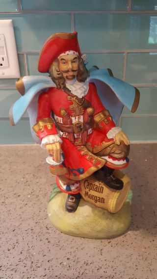 Rare Vintage Ceramic Captain Morgan Spiced Rum Statue Figurine Sword Missing 2