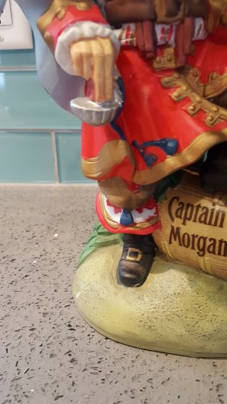 Rare Vintage Ceramic Captain Morgan Spiced Rum Statue Figurine Sword Missing 3