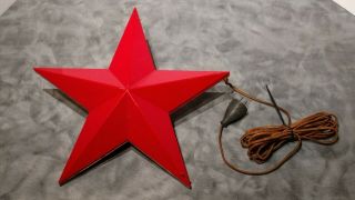 2 Vintage Texaco Gas Station Red Plastic Stars Make 1 - 3d Hanging Christmas Star