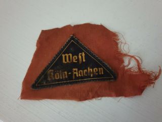 German Part Of Youth Shirt With District Triangle West Köln Aachen Ww2