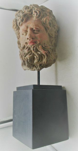 Circa 500bce Ancient Greek Hellenistic Period Terracotta Head Of Zues Very Rare