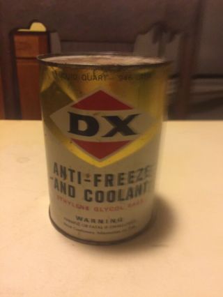 Vintage Metal D X Antifreeze And Coolant Can 1 Qt.