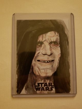 2018 Topps Star Wars Galaxy Autographed 1/1 Sketch Card By Artist Nick Allsopp