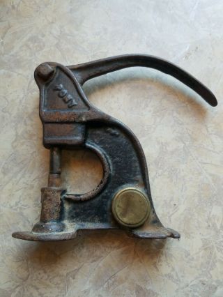 Riveter Rivet Press Punch Tool Cast Iron Antique 1900 Patent Pony Crafts Leather