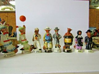 6 Jim Beam Fox Paperweights & 2 Mbc Amish Fox Miniature Decanter 