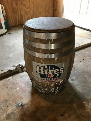 Vintage Hires Root Beer Wood Barrel Soda Dispenser