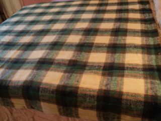 Green Plaid,  Wool - Blend Blanket - Snap - up,  Wrap - up Blanket - 65 