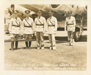 1930s Usaac Wheeler Field,  Airplanes & Generals Hawaii Photo