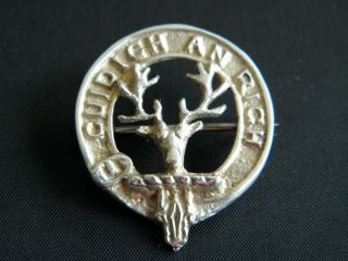 Lovely Vintage Silver 1941 Seaforth Highlanders / Mackenzie Clan Hallmark Brooch