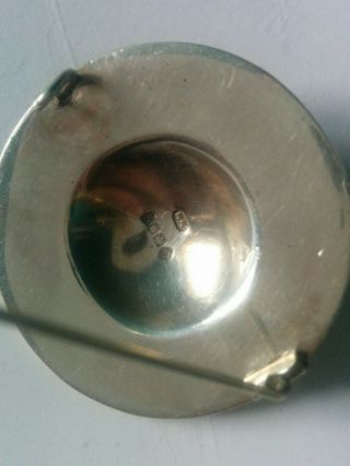 Vintage Sterling Silver Viking Shield Brooch.  full hallmarks.  uk postage 3