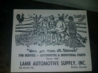 Vintage Lamb Auto Supply " We 