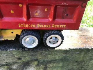 Vintage 1950s - 60s STRUCTO DELUXE DUMPER Dump Truck Pressed Steel 2