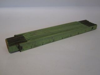 Vintage Globemaster Green Wood Folding Ruler Made In West Germany No.  63908/8