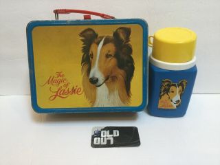 Vintage The Magic Of Lassie 1978 Metal Lunchbox & Thermos King - Seeley Television