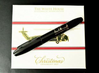 Trump Big Sharpie,  White House 2019 Helicopter Christmas Ornament = 2 Items