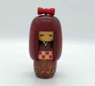 5.  5 Inch (14 Cm) Japanese Vintage Sosaku Wooden Kokeshi Doll /cute Kimono Girl
