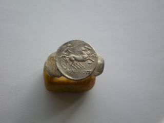 Rare Ancient Roman - Greek Legionary Silver Ring
