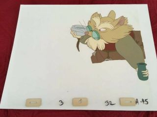 Large Mr.  Ages Mouse Character Secret Of Nimh Don Bluth Production Cel 3