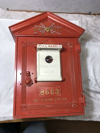 Vintage Gamewell Fire Department Alarm Call Box Station