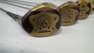 Vintage Persimmon POWERBILT Citation Matching Golf Clubs,  1 - 3 - 5 - 6 woods power 3