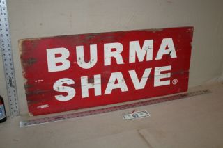 Scarce 1930s Burma Shave Painted Wood 2 - Sided Sign Gas Oil General Store Barber