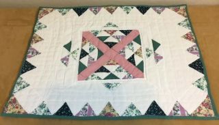 Patchwork Quilt Wall Hanging,  Triangles,  Center Rectangles,  Floral Calicos