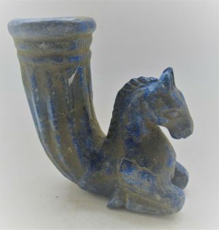 Scarce Ancient Persian Achaemenid Empire Lapis Lazuli Rhyton Rams Head