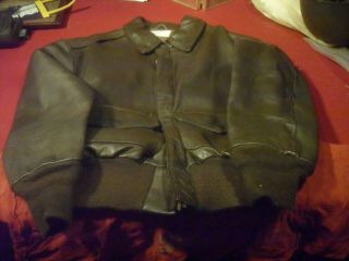 Us Leather Flight Jacket Large Size 42 (post War Made)