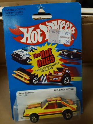 Hot Wheels 1979,  1980 The Hot Ones Turbo Mustang Yellow In Blister,  Hong Kong