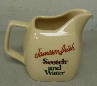 Vintage Jameson Irish Scotch And Water Pub Jug Bar Pitcher (basket Weave Design)