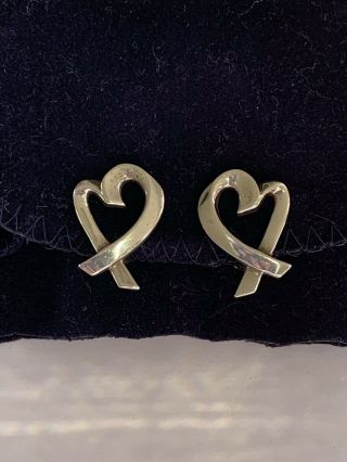 Tiffany & Co Paloma Picasso Loving Hearts Clip Earrings Sterling Silver Vintage.