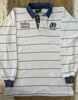 Vtg 1997 - 98 Scotland Rugby Union Away Jersey Shirt Top Pringle Cotton Large