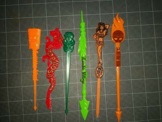Set Of 6 Tiki Bar Swizzle Sticks - Formosa Forbidden Island Inferno Oa Zombie Vil
