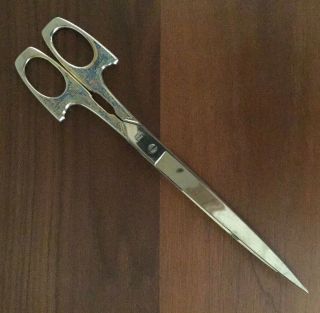 Antique Vintage D.  Peres Solingen Scissors // Inlaid Enamel Painted // Germany
