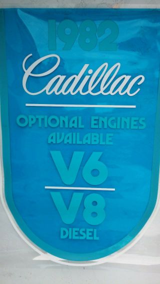 Vintage 1982 Cadillac Blue Dealer Sign Big V8 V6 Diesel Cadillac Signs Car Guys